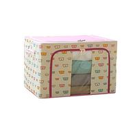 Cicilin Storage Box, Collapsible Storage Bin - Foldable Stackable Storage Baskets, Cube with Handles, Double Zipper and Clear Windows for Clothes/Blanket/Comforters/Toys Organizer (C22)