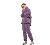 Cicilin Women's Pyjamas Sets Fleece Pajamas for Women Sleepwear Loungewear Long Sleeve Nightwear Winter Wear Pjs Sets Fleece Super Soft Size UK M/Asian XL Purple