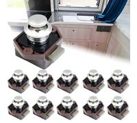 ciciment 10 Pack Push Button Latch Catch Keyless Cabinet Door Lock, Drawer and Cupboard Knob for RV, Caravan, Boat, Yacht, Campervan, Motorhome Furniture (Brown)