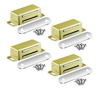 ciciment Magnetic Door Catch, Stainless Steel Cabinet Magnets for Kitchen Wardrobe Bathroom Cupboard Drawer Closures, Strong Magnet Latches for Small Cabinet Doors - Golden (4 PCS)