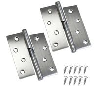 ciciment Pair of 100mm/4-inch Stainless Steel Rising Butt Door Hinges, Lift-Off Design, Rust-Resistant Hinges for Internal & External Doors, Cabinets, Frame Mounting (2 Pack) (Left Handed)