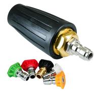 ciciment Rotating Turbo Nozzle, 4000 PSI 1/4" Quick Connect with 5 Spray Tips, 0.35 Orifice, Ideal for Garden, Roof, Path, and Car Cleaning