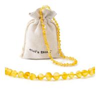 Cici's Story Baltic Amber Necklace(Unisex)(Butterscotch Raw) - 33cm Long - Raw not Polished Beads - Knotted Between Beads