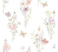 CiCiwind Self Adhesive Wallpaper Floral Peel and Stick Wallpaper 44×300cm Removable Contact Paper Waterproof Vinyl Wrap Soft Pink Sticky Back Plastic Stick on Wallpaper for Wall Cabinet Decor