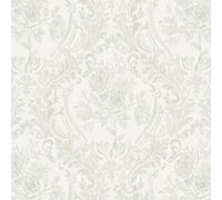 CiCiwind Self Adhesive Wallpaper White Grey Floral Contact Paper 44×300cm Peel and Stick Wallpaper Stick on Wallpaper Removable Vinyl Wrap for Living Room Bedroom Kitchen Wall Cabinets Decor