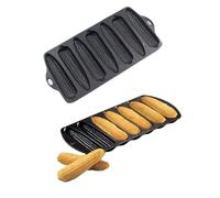 CiCixixi 2 Pcs Cast Iron Corn Pan Baking Bread Molds 7-Hole Corn Pancake Pan Uncoated Cake Baking Tray Compatible with Oven, Stovetop, Grill, and Campfires