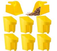 CiCixixi 8 Packs Plastic Enclosed Feed Scoop Durable Stackable Horse Feed Scoop 2 Quart Large Grain Scoop for Horse Goat Dog Animal Ranchers Farmers