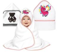 CICK Cotton Baby Towel For Kids - Hooded Skin Friendly - Terry Towel Absorbent Bath Towel For Newborn & Toddler Age 0-36 Months - Pink Unicorn Design Soft Toddler Baby Towel For Baby Girl Boy