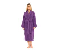 CICK Towelling Bath Robe Premium Quality Bathrobes for Women Highly Absorbent 100% Cotton Shawl Design for Men & Women for Loungewear Purple SM
