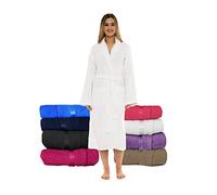 CICK Towelling Bath Robe Premium Quality Bathrobes for Women Highly Absorbent 100% Cotton Shawl Design for Men & Women for Loungewear and Gifts White 2XL XXL