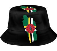 Ciclos Dominica Terrain Map Bucket Hat Unisex Sun Hat Fisherman's Hat Summer Travel Bucket Beach Sun Hat Black