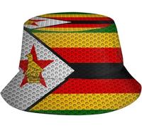 Ciclos Flag of Zimbabwe Bucket Hat Unisex Sun Hat Fisherman's Hat Summer Travel Bucket Beach Sun Hat Black
