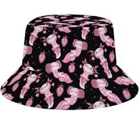 Ciclos Yoga Frog & Axolotl Bucket Hat Funny Unisex Fisherman Hat Summer Beach Sun Hat for Men Women Outdoor Packable Travel Cap