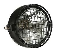 CICMOD 6.5 Inch Universal Motorcycle Retro Front Headlight with Black Grid Net Cover White Lamp Cover