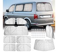 CICMOD Windscreen Cover Front Window Sunshade Screen Wrap Cover Internal Thermal Blind for VW T5 T6 Van - 8PCS, Silver