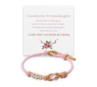 Cicod To My Granddaughter Bracelet A Link That Can Never Be Undone Peach Blossom Bracelet,Adjustable Braided Bracelet for Women, Inspirational Birthday Jewelry for Women, Adjustable, Crystal, no