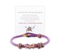 Cicod To My Granddaughter Bracelet A Link That Can Never Be Undone Peach Blossom Bracelet,Adjustable Braided Bracelet for Women, Inspirational Birthday Jewelry for Women, Adjustable, Crystal, no