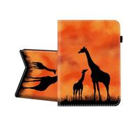 CICPLKSE Case for iPad mini 7 (A17 Pro, 7th Generation) 2024 / iPad mini 6 (6th Gen) 8.3 Inch,Premium PU Leather Cover with Auto Sleep Wake,Giraffe Silhouette Sunset