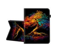 CICPLKSE Case for Samsung Galaxy Tab A 10.1 2019 Model SM-T510/T515/T517,Premium PU Leather Cover with Auto Sleep Wake,Rainbow Colored Tree