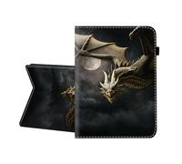 CICPLKSE Case for Samsung Galaxy Tab A 8.0 inch 2015 (SM-T350/T355C),Premium PU Leather Cover with Auto Sleep Wake,Golden Dragon Flying