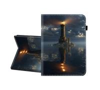 CICPLKSE Case for Samsung Galaxy Tab A11 + Plus/A9 + Plus 5G 11 Inch 2025/2023,Premium PU Leather Cover with Auto Sleep Wake,Lighthouse on Sea