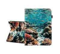 CICPLKSE Case for Samsung Galaxy Tab S11 5G 11 Inch 2025 Model (SM-X730/X736B),Premium PU Leather Cover with Auto Sleep Wake,Coral Reef with Colorful Fish