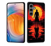 CICPLKSE for Galaxy A17 5G Case,Soft Silicone Rubber Bumper Full Body Protection Shockproof Cover Case Drop Protection for Samsung Galaxy A17 5G 6.7" 2026,Samurai Silhouette at Sunset
