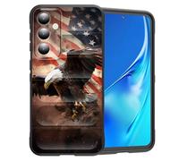 CICPLKSE for Galaxy S25 Case, Premium Silicone with [Soft Anti-Scratch Microfiber Lining] Shockproof Protective Phone Case for Samsung Galaxy S25 6.2 inch 2025,Bald Eagle with USA Flag
