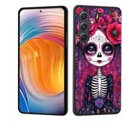 CICPLKSE for Galaxy S25 FE Case,Soft Silicone Rubber Bumper Full Body Protection Shockproof Cover Case Drop Protection for Samsung Galaxy S25 FE 6.7" 2025,Sugar Skull Girl Art