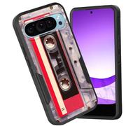 CICPLKSE for Google Pixel 11/Pixel 11 Pro 6.3 inch 2026 Case,Dual Layer Heavy Duty Hybrid Shockproof Hard PC Soft Silicone TPU Bumper Protective Cover Case,Cassette Tape