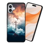 CICPLKSE for iPhone 17 Case,Slim Non-Slip Shock-Absorption Rubber Phone Protective Case Cover for iPhone 17 6.3 Inch 2025,Christ Cross on Sky
