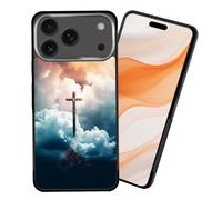 CICPLKSE for iPhone 17 Pro Max Case,Slim Non-Slip Shock-Absorption Rubber Phone Protective Case Cover for iPhone 17 Pro Max 6.9 Inch 2025,Christ Cross on Sky