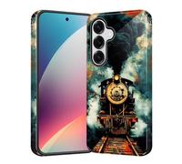 CICPLKSE for Samsung Galaxy A17 5G Case, Shockproof Dual Layer Soft TPU + Hard PC Protective Cover, Raised Camera & Screen, Glossy Slim Grip for Women Girls,Vintage Steam Train