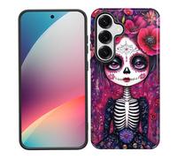 CICPLKSE for Samsung Galaxy S26 Case, Shockproof Dual Layer Soft TPU + Hard PC Protective Cover, Raised Camera & Screen, Glossy Slim Grip for Women Girls,Sugar Skull Girl Art