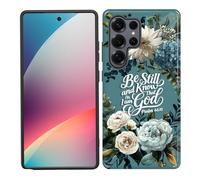 CICPLKSE for Samsung Galaxy S26 Ultra Case, Shockproof Dual Layer Soft TPU + Hard PC Protective Cover, Raised Camera & Screen, Glossy Slim Grip for Women Girls,Be Still Floral Bible Verse
