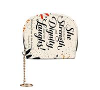 CICPLKSE Women's RFID-Blocking Zip Around Wallet with Detachable Wrist Strap, Proverbs 31:25 Quote Art, Wallet-B, Casual