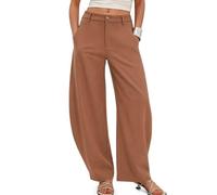 Cicy Bell Womens Barrel Dress Pants High Waisted Wide Leg Work Trousers