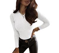Cicy Bell Women's Knit Ribbed Long Sleeve T Shirts Fall Winter Fashion Clothes Crewneck Slim Fit Basic Soft Tee Tops for Women