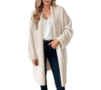 Cicy Bell Women's Long Cardigan Chunky Open Front Sweaters Oversized Knit Coatigan Trendy Slouchy Knit Jackets,Apricot,S