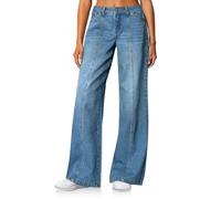 Cicy Bell Womens Wide Leg Jeans High Waisted Baggy Stretchy Front Seam Denim Pants with Pockets, Jean Blue, 14