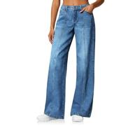 Cicy Bell Womens Wide Leg Jeans High Waisted Stretchy Baggy Denim Pants