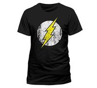 CID Men's The Flash Logo Short Sleeve Crew Neck T-Shirt - Black - X-Large