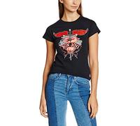 CID Women's Bon Jovi-Heart & Dagger T-Shirts, Black, 8 (Manufacturer Size:Small)