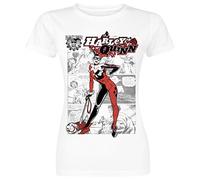 CID Women's Harley Quinn-Comic T-Shirts, White, 14 (Manufacturer Size:X-Large)