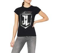 CID Women's Justice League Movie-Foil Logo T-Shirt, Black, 10 (Size: Medium)