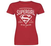 CID Women's Supergirl-Better Than Ever T-Shirt, Red (Cherry Red), 16 (Size:XX-Large)
