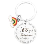 Cidenbio 60th Birthday Gifts for Women Men, Keyring 60th Birthday Gift Ideas, Birthday 60th Gifts for Her Him, 60th Birthday Presents for Women Men Keychain, 60 Years Old Birthday Gifts for Women Men