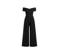 CIDER- Black, Casual, Off-Shoulder, Criss Cross Jumpsuit, Black, X-Small