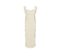 CIDER Formal Dresses for Women Wedding Guest Dresses Summer Maxi Dress Sleeveless Mesh Ruffle Cocktail Bodycon Dress 2025, White, L