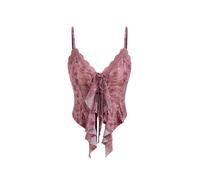 CIDER Going Out Tops for Women Y2K Tie Front Lace Cowgirl Crop Tops | Asymmetrical Ruffle Hem, Spaghetti Strap, Country Concert, Western, Summer Outfits